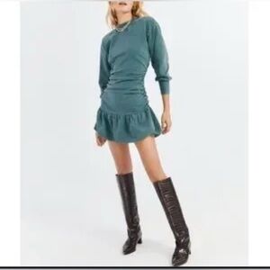 SOMETHING NAVY Sweatshirt Dress 100% Cotton Rouched long sleeve Bubble Dress